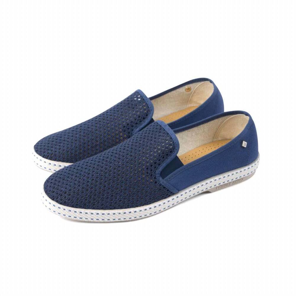 NEW RIVIERAS women's classic 20 espadrilles in bleu de travail